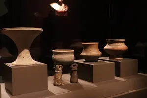 Ancient ceramic artifacts are displayed at the ceramics museum of the nation’s founding.